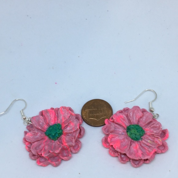 Unique Handmade Polymer Clay Blossom Earrings - Picture 7 of 8